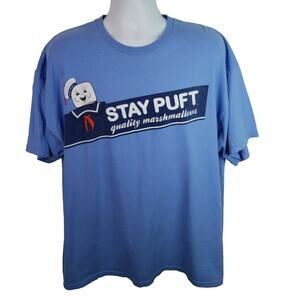 Official Ghostbusters Stay Puft Marshmallow Man Light Blue Tshirt Size 2XL